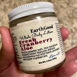 Earthgood 3.5oz Cranberry Face & Body Lotion. Ethical Sustainable Skin Care. New